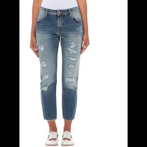 NEW Amen Italy boyfriend distress crop jeans 8
